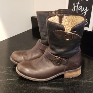 Ugg Chaney Moto Boots - Brown with Black